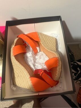 Dolce Vita Orange Espadrille Wedge Sandals